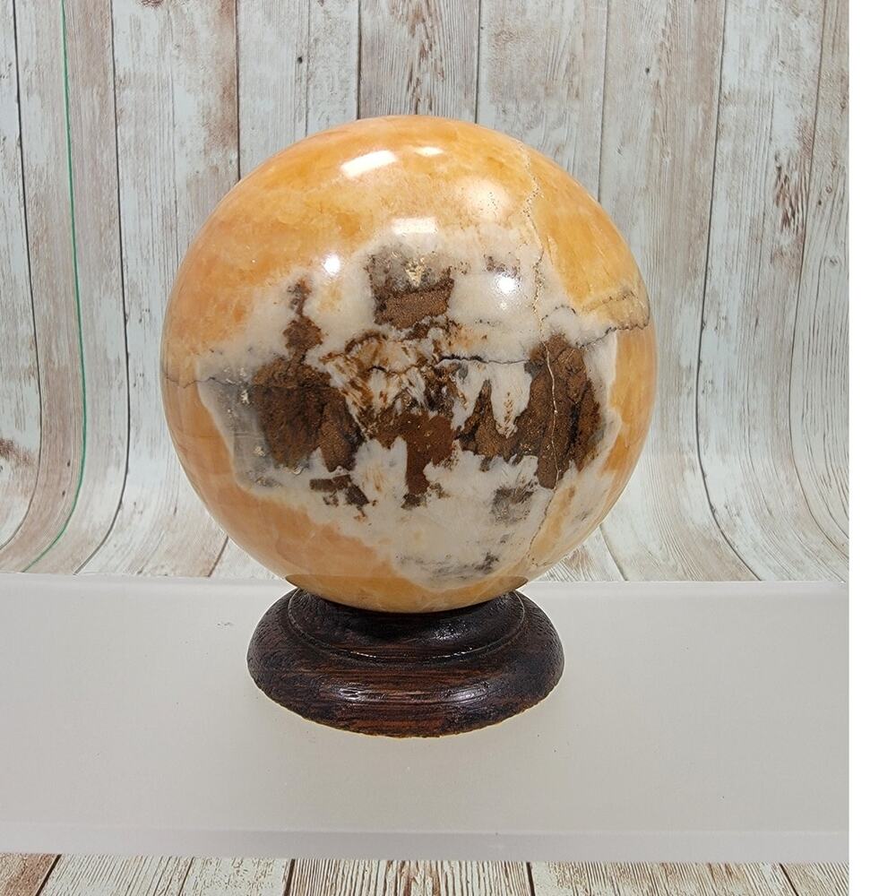2-1/2" in Natural Sunstone Quartz Crystal Sphere Ball Stone/ Stand